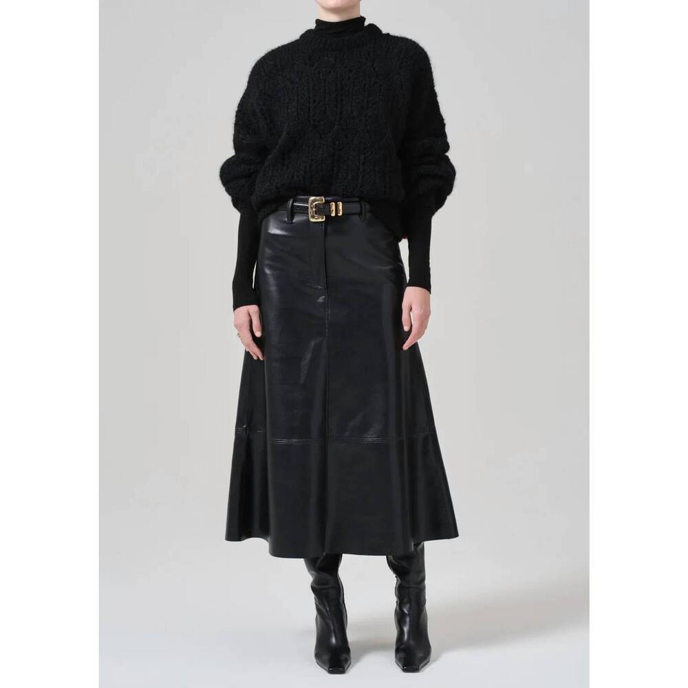 NEW CITIZENS OF HUMANITY cassia leather skirt in black